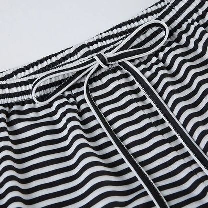 Pantalón ancho a rayas para mujer