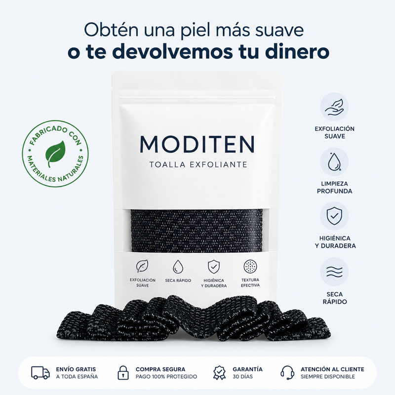 Toalla Exfoliante Corporal Moditen | Limpieza Profunda y Piel Suave