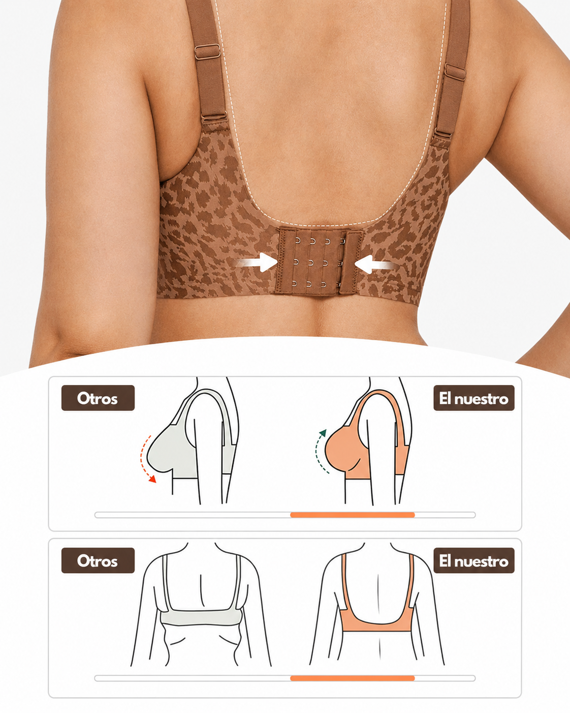 Sujetador Push-Up Leopardo 3x1