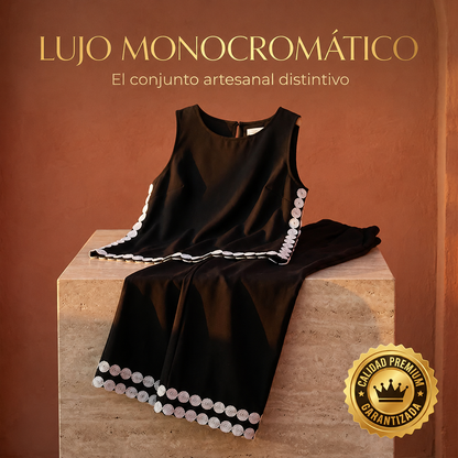 Conjunto elegante sin mangas con pantalón ancho