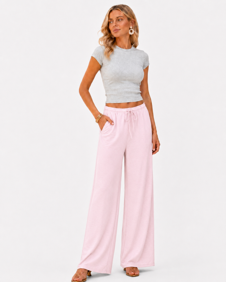 Pantalón ancho a rayas para mujer