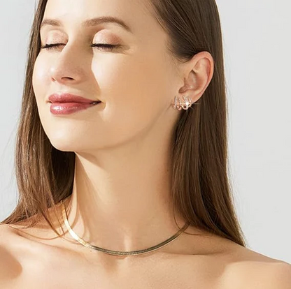 Pendientes Trepadores Dorados con Circonitas – Elegancia Brillante