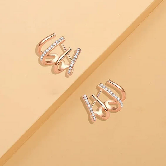 Pendientes Trepadores Dorados con Circonitas – Elegancia Brillante